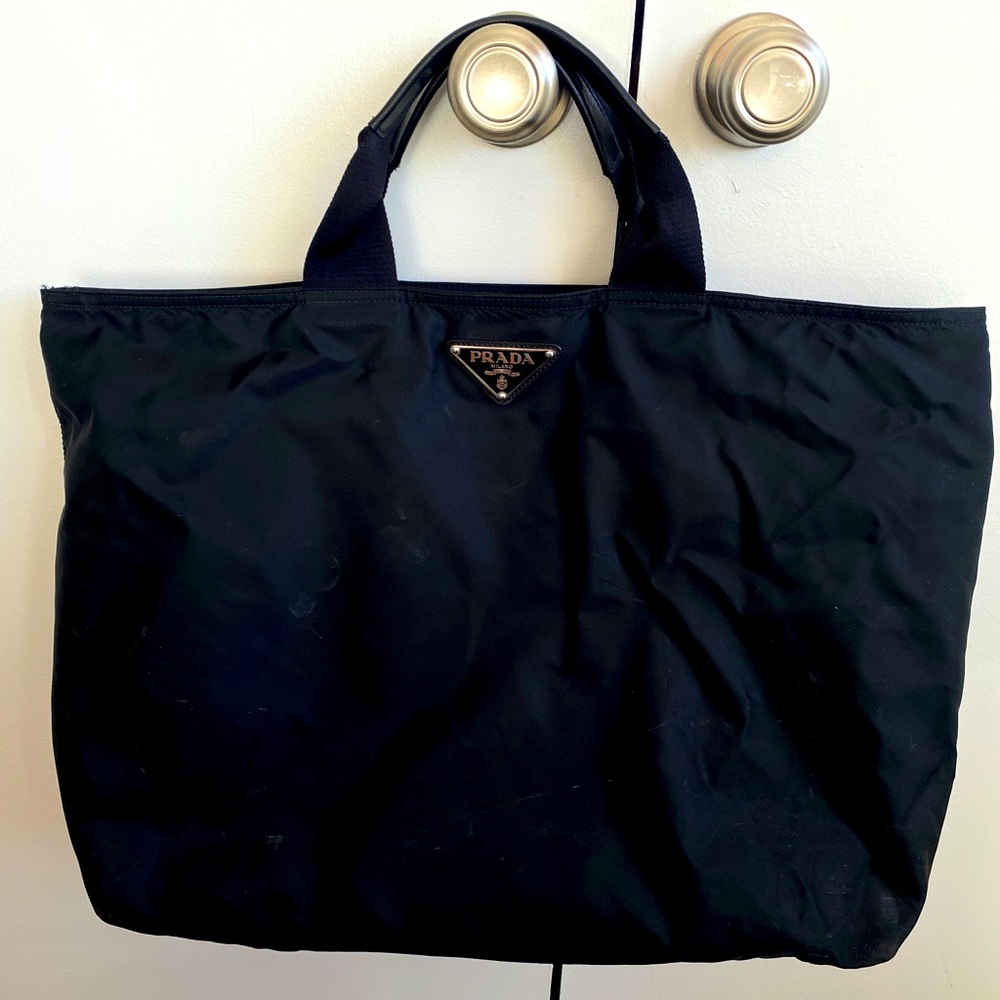 AUTHENTIC Prada Nylon Tote with leather embellishments - Large